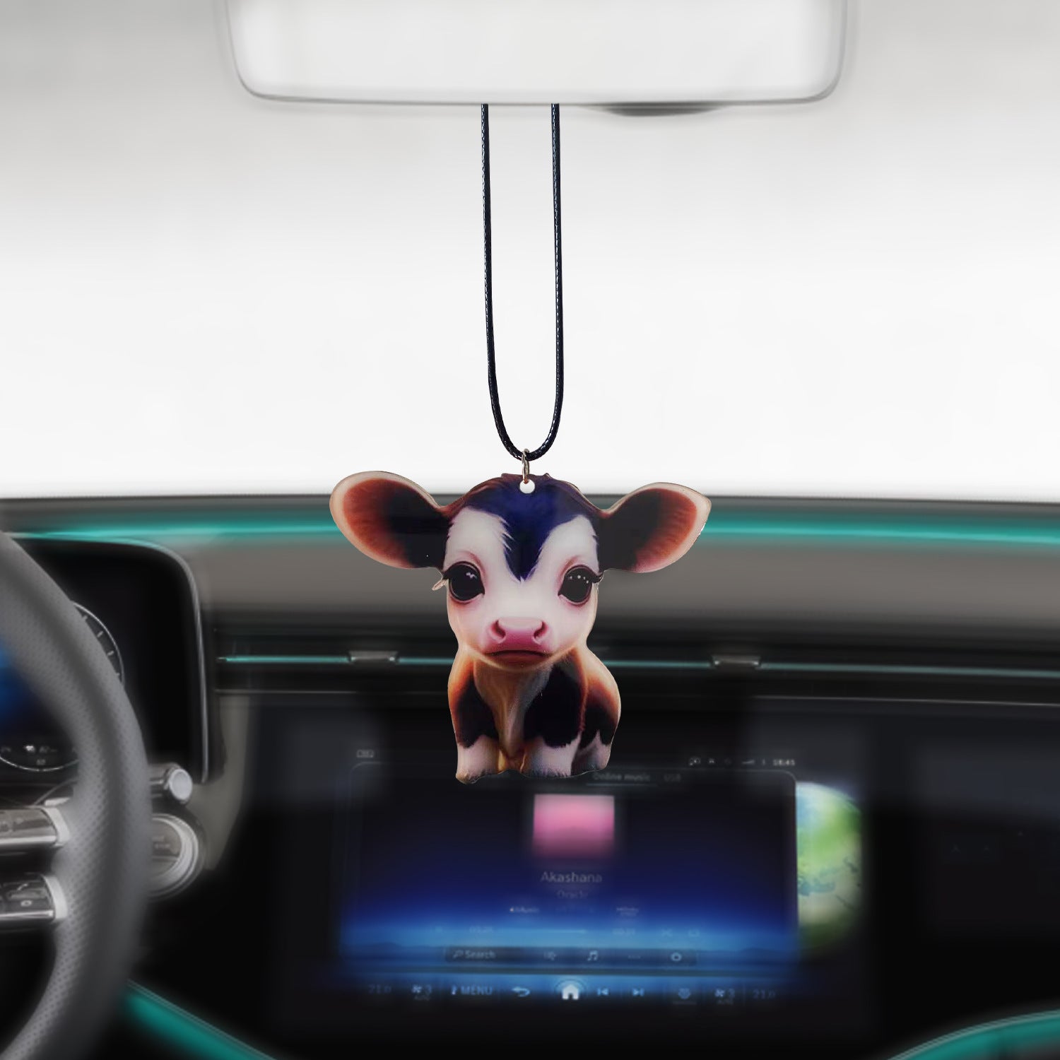 Wholesale Cartoon Highland Cattle Decorative Acrylic Flat Pendant